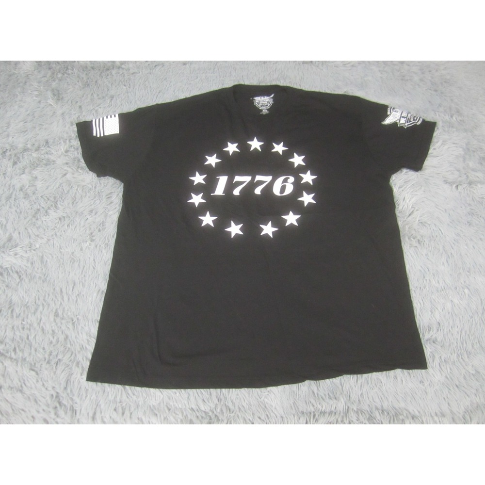 We The People‎ Shirt Mens 2XL Black Short Sleeve Graphic Print Crew Neck 1776